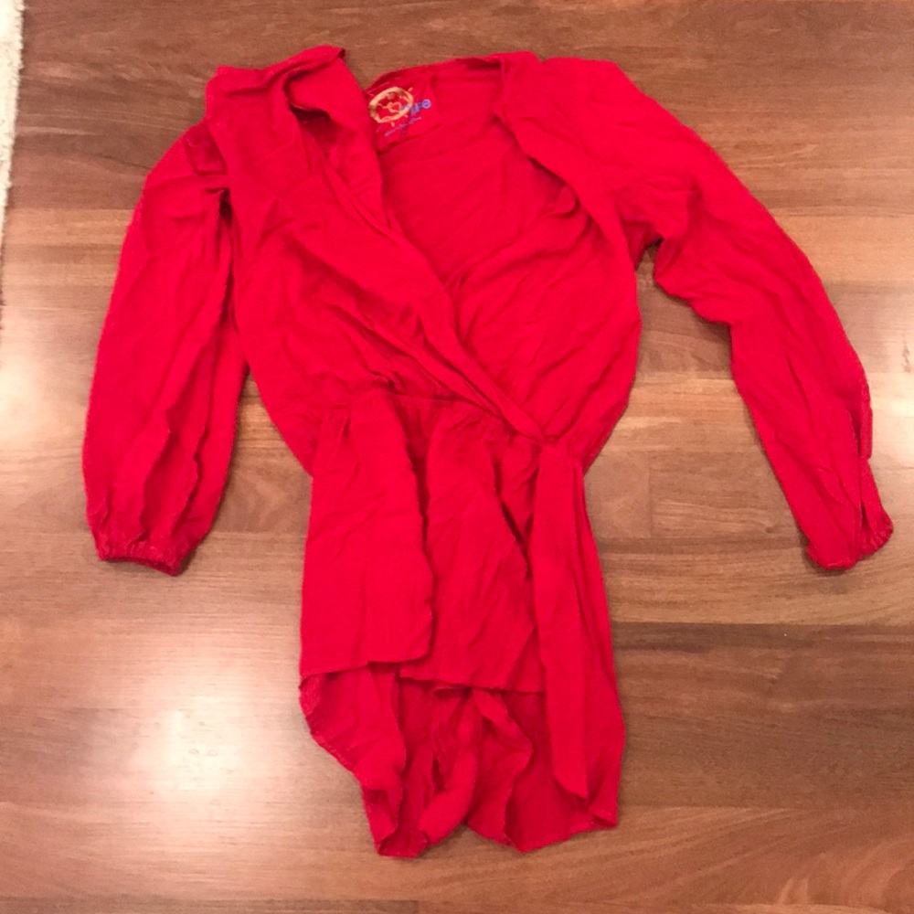 Red blue life long sleeve romper